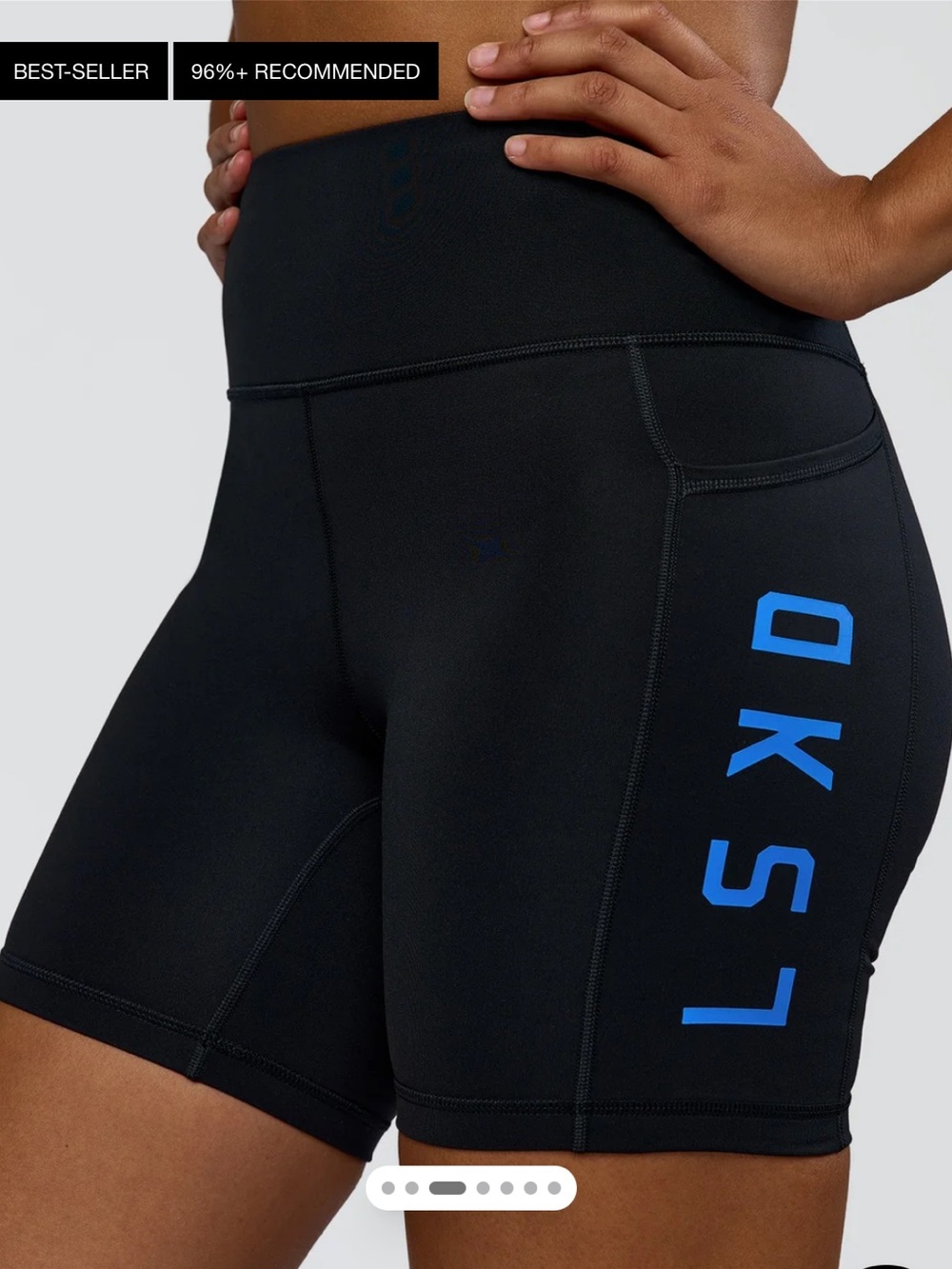 LSKD Rep Ultra High-Rise 6" Short Pockets Large Black Palace Blue NWT Biker Bike